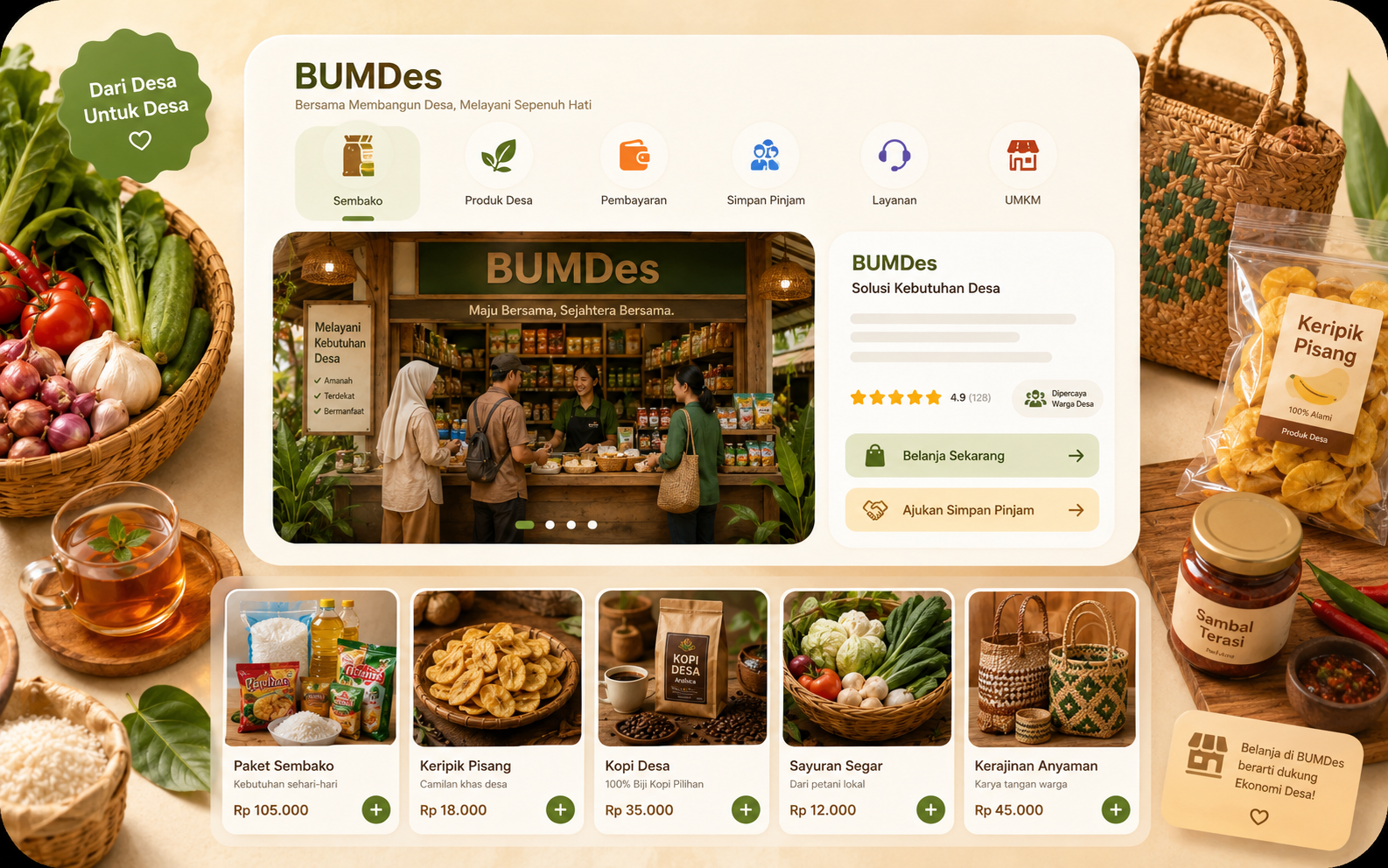 Visual Storefront BUMDes Maju Bersama