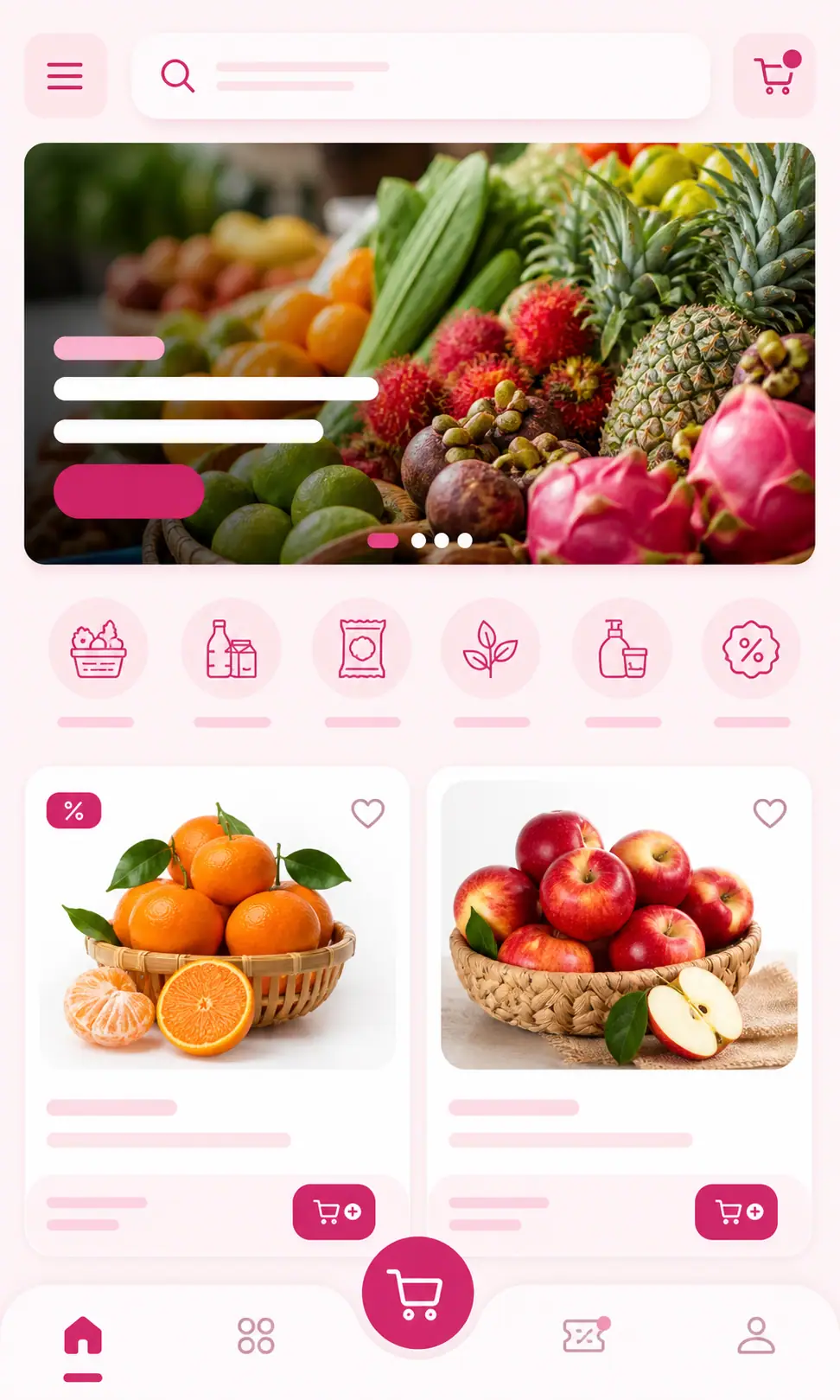 Contoh antarmuka Storefront Sellios di ponsel