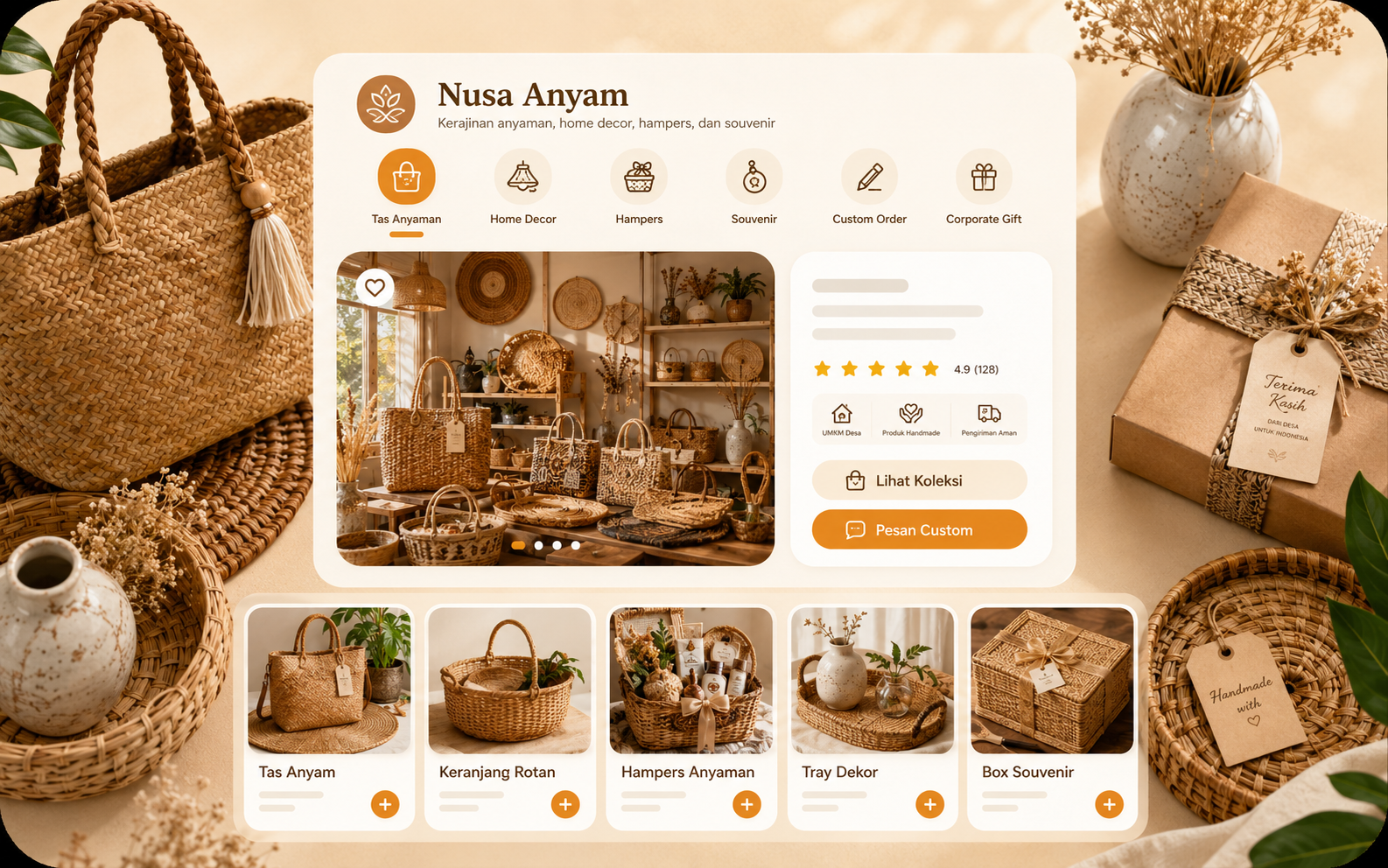 Visual Storefront Nusa Anyam UMKM Desa